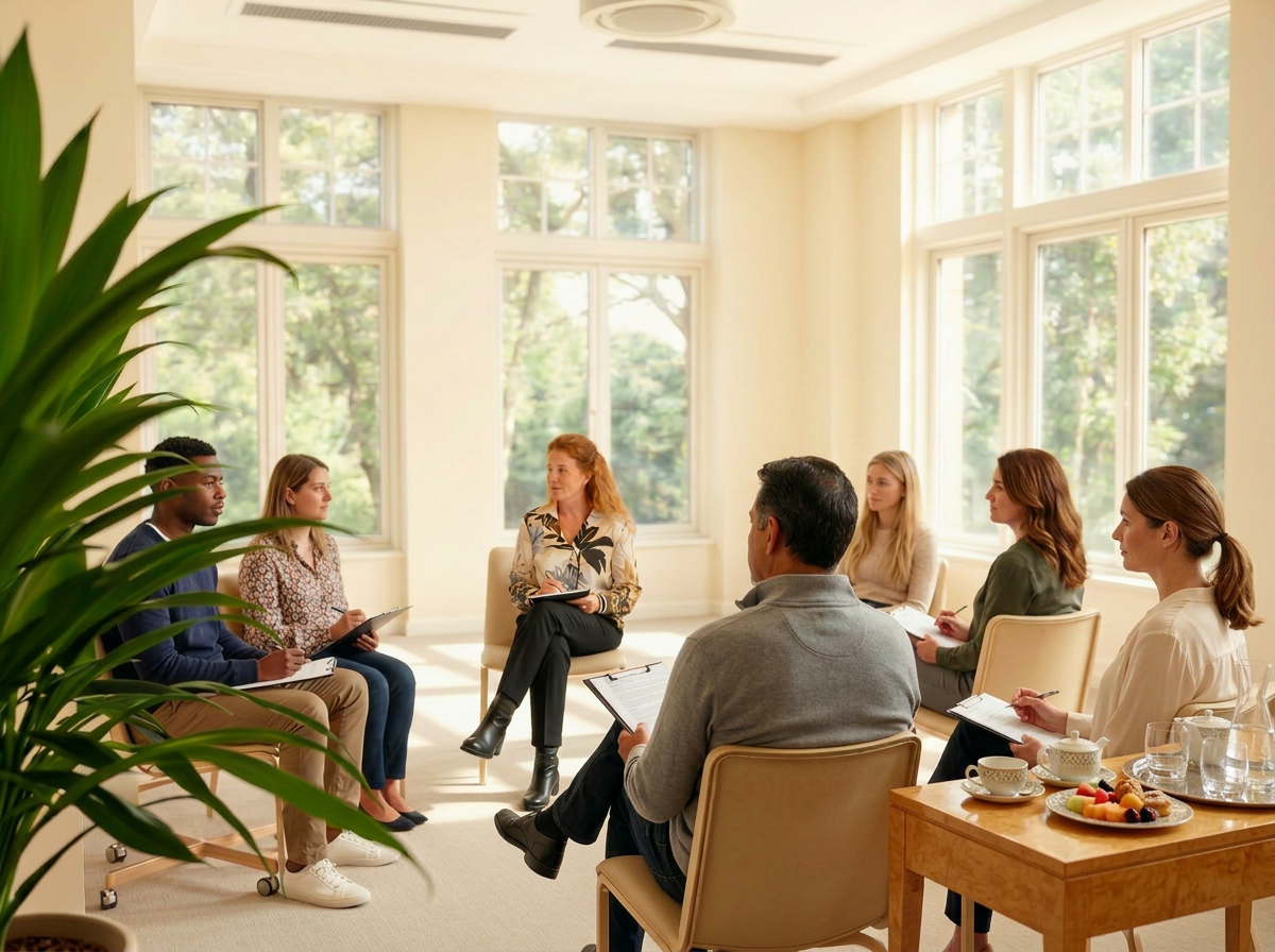 Groupe en cercle lors d'une formation de praticien en relation d'aide